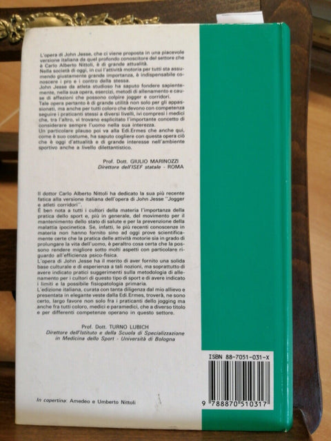 JOHN JESSE - JOGGER E ATLETI CORRIDORI - CAUSE DI LESIONI 1985 EDI-ERMES (4