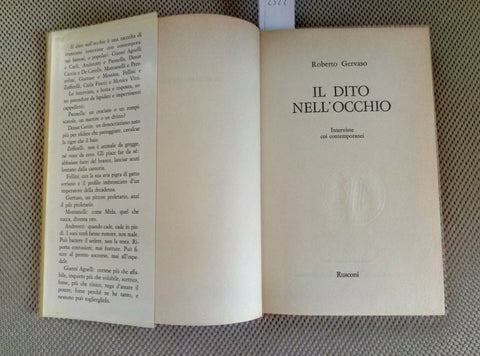 ROBERTO GERVASO - IL DITO NELL'OCCHIO - INTERVISTE - 1977 RUSCONI 1 ED. (