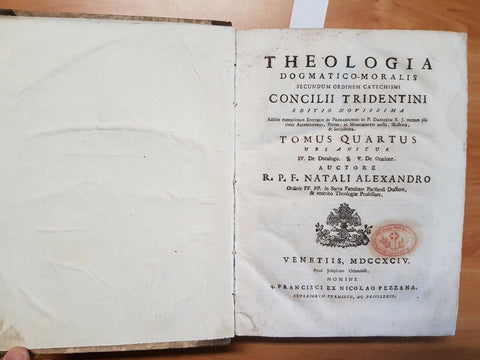 3 tomi THEOLOGIA DOGMATICO-MORALIS CONCILII TRIDENTINI 1794 NATALI ALEXANDRO3680