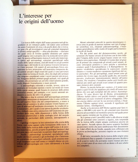 LE ORIGINI DELL'UOMO - LESLIE AIELLO - EDIZIONI PAOLINE - 1989 PREISTORIA