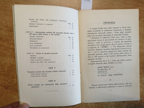 Guida pratica ad uso degli arruolati 1966 HUGO TRUMPY Genova MARITTIMI NAVI