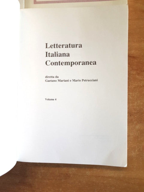 4 voll. LETTERATURA ITALIANA CONTEMPORANEA il Novecento 1994 EDIT. SCUOLA (