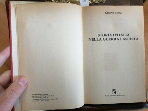 Giorgio Bocca - Storia d'Italia nella guerra fascista 1940-1943 Club Italian569