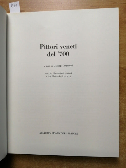 PITTORI VENETI DEL '700 1968 MONDADORI Canaletto Tiepolo Guardi Longhi (69