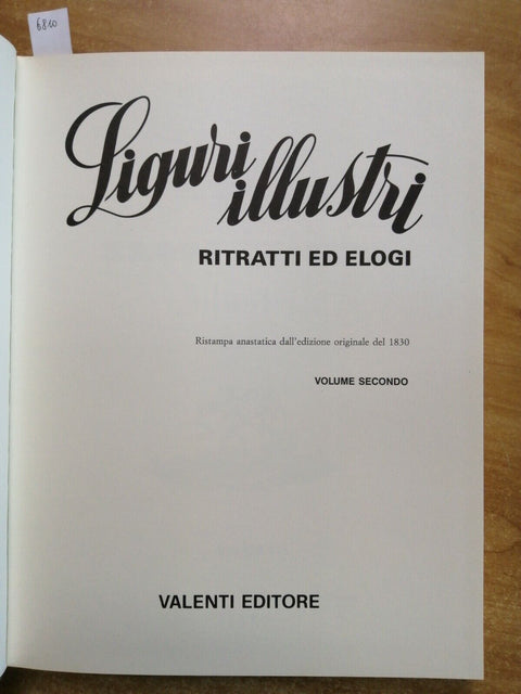 LIGURI ILLUSTRI 2 ritratti ed elogi - Grillo - VALENTI anastatica tir.lim.