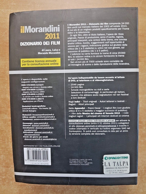 IL MORANDINI 2011 - DIZIONARIO DEI FILM - ZANICHELLI - OSCAR CINEMA CULT (3