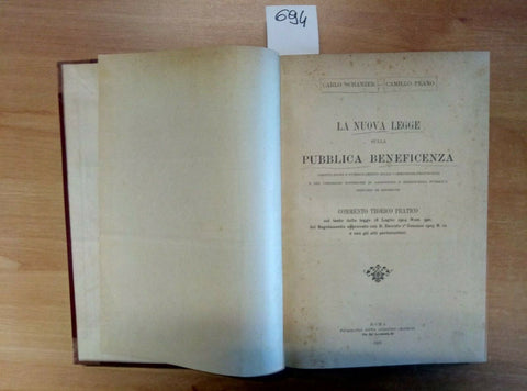 LA NUOVA LEGGE SULLA PUBBLICA BENEFICENZA 1905 SCHANZER PEANO - CECCHINI (6