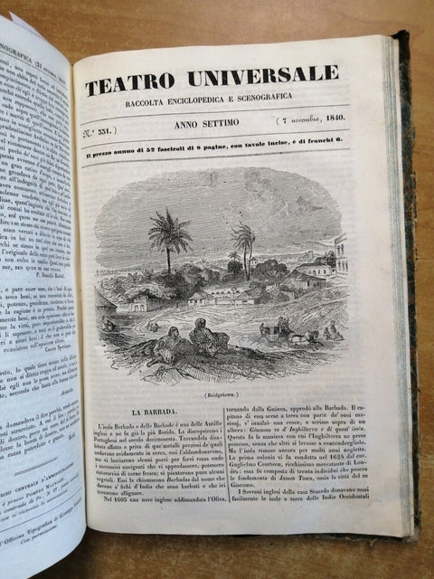 TEATRO UNIVERSALE 1840 annata completa 52 numeri RACCOLTA ENCICLOPEDICA (25