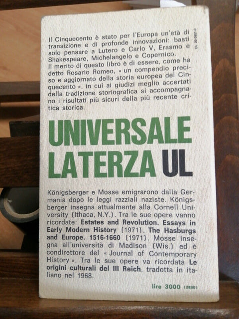 L'EUROPA DEL CINQUECENTO - KOENIGSBERGER / MOSSE 1974 LATERZA (2467P)