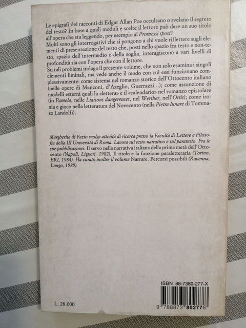 DAL TITOLO ALL'INDICE forme di presentazione - Di Fazio - 1994 - Pratiche