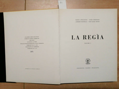 AA.VV. - LA REGIA - 3 VOLL. ED. RADIO ITALIANA 1955 TIR.LIM.NUM. 384/2000 (