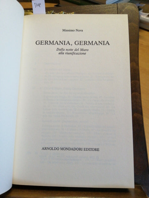 MASSIMO NAVA - GERMANIA GERMANIA dalla notte del muro 1990 MONDADORI 1ED.(