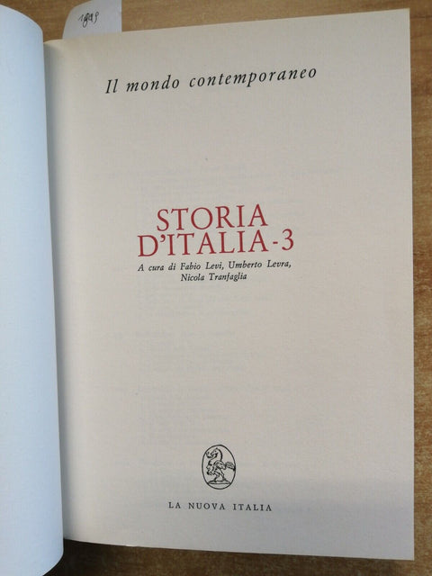 IL MONDO CONTEMPORANEO - STORIA D'ITALIA 3 - 1978 - LA NUOVA ITALIA (1849
