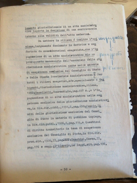 GIULIANO ESTE 2 TESI DI LAUREA UNIVERSITA' DI PAVIA 1954-1955 DIRITTO AMMIN.648