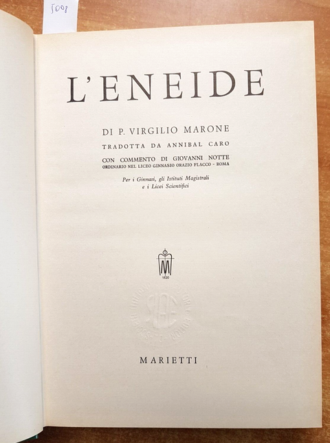 L'ENEIDE di P. VIRGILIO MARONE trad. Annibal Caro 1967 MARIETTI illustrato