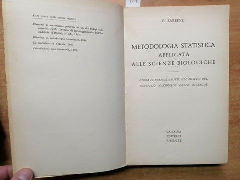 Barbensi METODOLOGIA STATISTICA APPLICATA ALLE SCIENZE BIOLOGICHE Valsalva