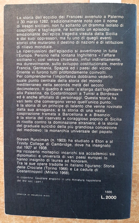 Steven Runciman - I VESPRI SICILIANI - Bur 1976 Medioevo SICILIA PALERMO (3