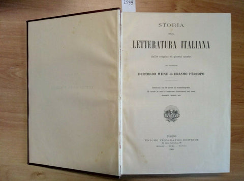 1904 WIESE PERCOPO STORIA LETTERATURA ITALIANA 19 TAVOLE CROMOLITOGRAFIA (2