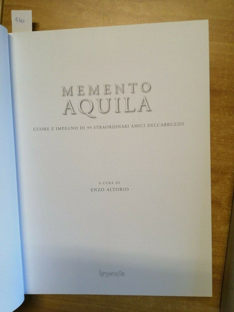 MEMENTO AQUILA - ENZO ALTORIO - LEGENDA - 2010 - TERREMOTO ABRUZZO 2009 - (