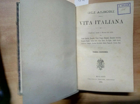 1895 GLI ALBORI DELLA VITA ITALIANA - TREVES - CONFERENZE (2844)