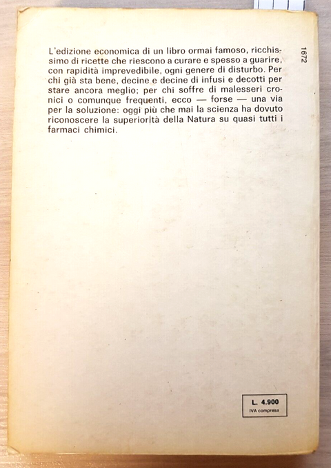 CURATEVI CON LE ERBE manuale medico pratico VARVELLO 1967 DE VECCHI medicina