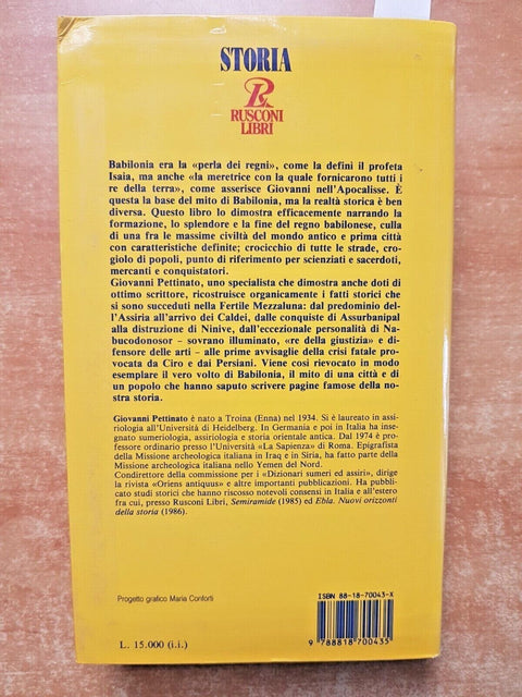 Giovanni Pettinato - BABILONIA centro dell'Universo 1994 RUSCONI illustrato