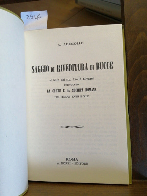 SAGGIO DI RIVEDITURA DI BUCCE - A. ADEMOLLO - BORZI 1967 DAVID SILVAGNI (25