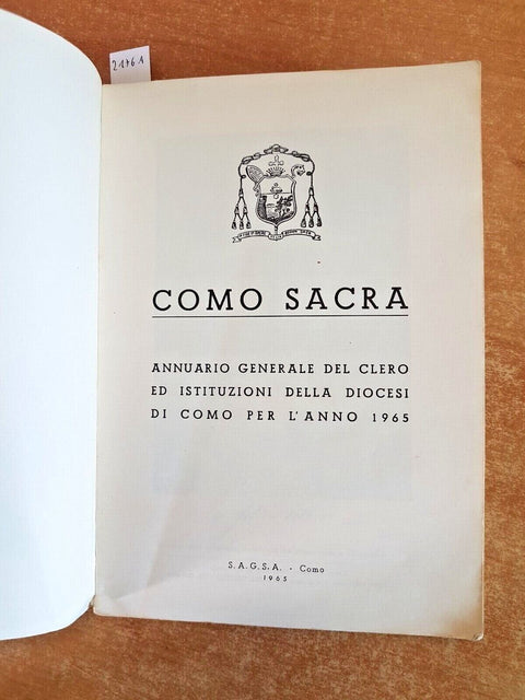 COMO SACRA 1965 annuario generale del clero ed istituzioni della diocesi (2