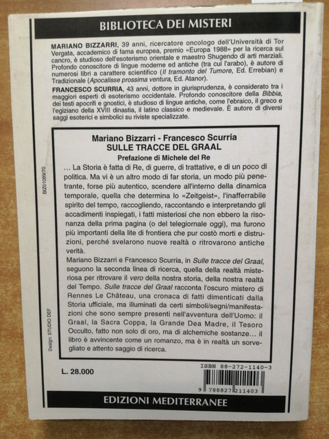 SULLE TRACCE DEL GRAAL Rennes Le Chateau BIZZARRI SCURRIA 1996 MEDITERRANEE