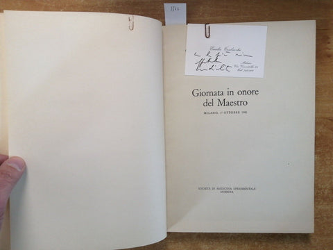 Giornata in onore del maestro EMILIO TRABUCCHI 1991 + gadget TIR.LIM.NUM. (