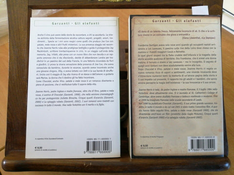 LOTTO JOANNE HARRIS: CINQUE QUARTI D'ARANCIA + VINO, PATATE 2002 GARZANTI