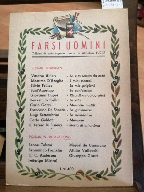 LUIGI SETTEMBRINI - RICORDANZE DELLA MIA VITA - VALLECCHI - 1954 BIOGRAFIA(