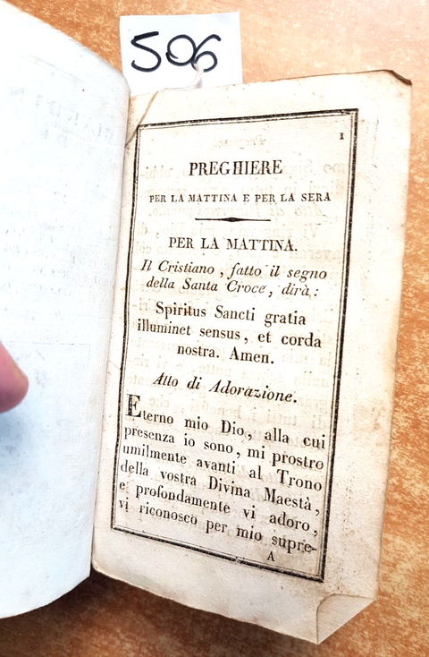 GIARDINO DI DIVOZIONI ad uso del cristiano 1824 Paravia - PREGHIERE ORAZIONI