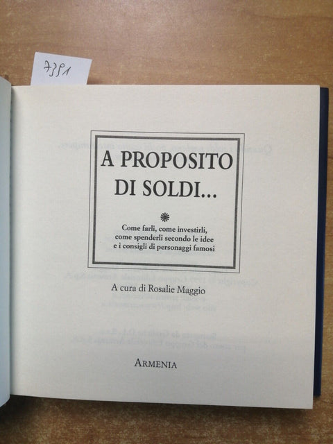 A PROPOSITO DI SOLDI... come farli, investirli, spenderli MAGGIO - ARMENIA