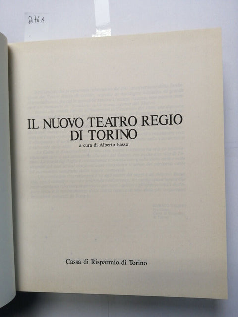 IL NUOVO TEATRO REGIO DI TORINO opere artisti 1991 Cassa di Risparmio di Torino