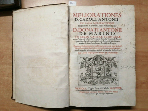 1695 MELIORATIONES D. CAROLI ANTONII DE LUCA MELPHICTENSIS SINGULARUM... (4