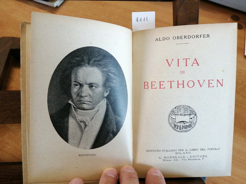 VITA DI BEETHOVEN - OBERDORFER ALDO - 1923 - MORREALE - (4112)