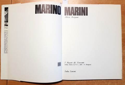 A. Busignani - MARINO MARINI - I maestri del Novecento 1968 Sadea Sansoni (