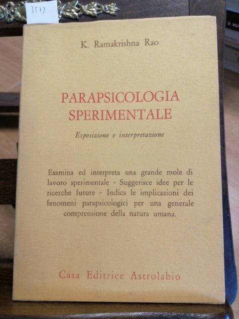 PARAPSICOLOGIA SPERIMENTALE - K. RAMAKRISHNA RAO 1967 ASTROLABIO (3573
