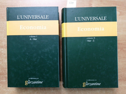 ECONOMIA completa in 2 VOLL. enciclopedia L'universale Le Garzantine (6989