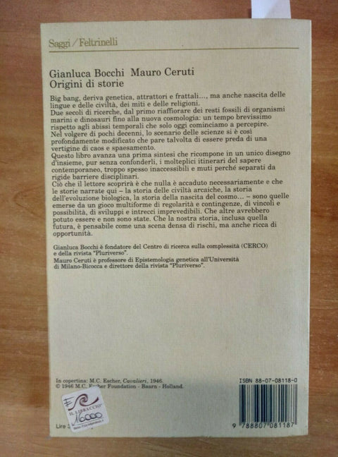 ORIGINI DI STORIE - BOCCHI/CERUTI 1999 FELTRINELLI (1697)DAI DINOSAURI