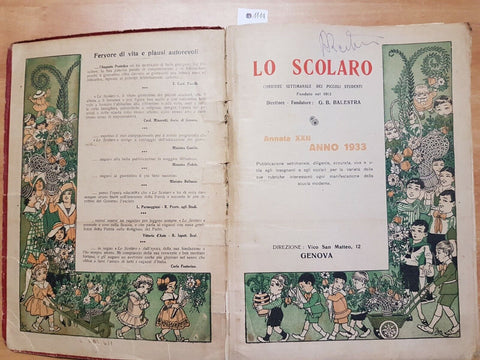 LO SCOLARO - ANNATA XXII ANNO 1933 - CORRIERE SETTIMANALE DEI PICCOLI - (11