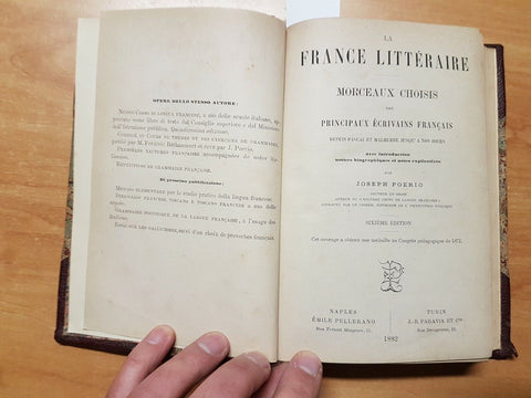 LA FRANCE LITTERAIRE - MORCEUAUX CHOISIS - 1882 - JOSEPH POERIO - (3437