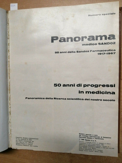 PANORAMA MEDICO SANDOZ RILEGATO RIVISTA ANNI 1969/70/71 + NUMERO SPECIALE (