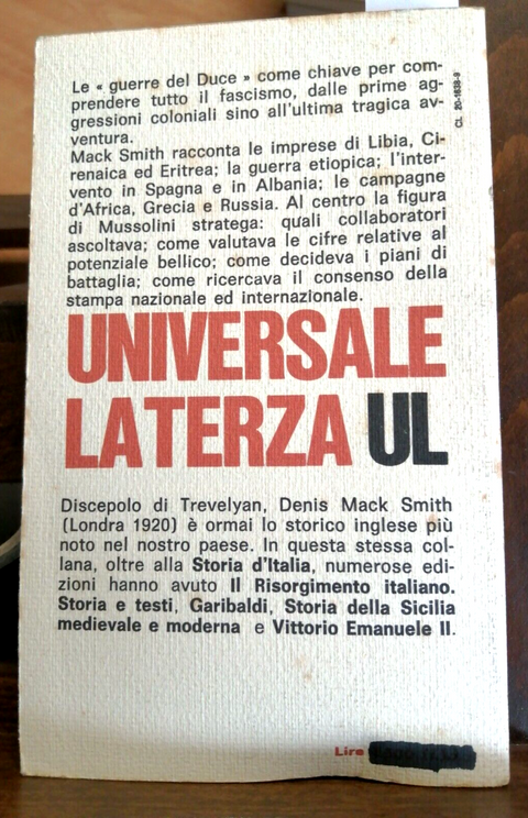 DENIS MACK SMITH - LE GUERRE DEL DUCE 1979 LATERZA (3021)