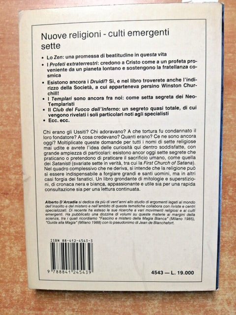 NUOVE RELIGIONI CULTI EMERGENTI SETTE - Alberto D'Arcadia 1991 De Vecchi (