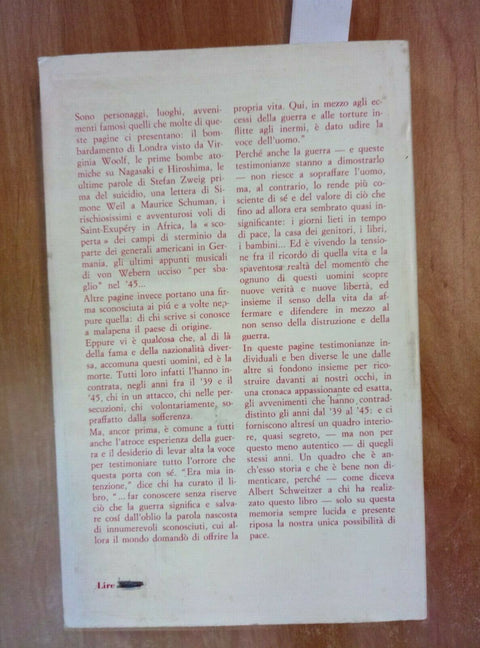IL VOLTO DELLA GUERRA LETTERE E TESTIMONIANZE - 1966 - HANS BAHR - Sugar Editore
