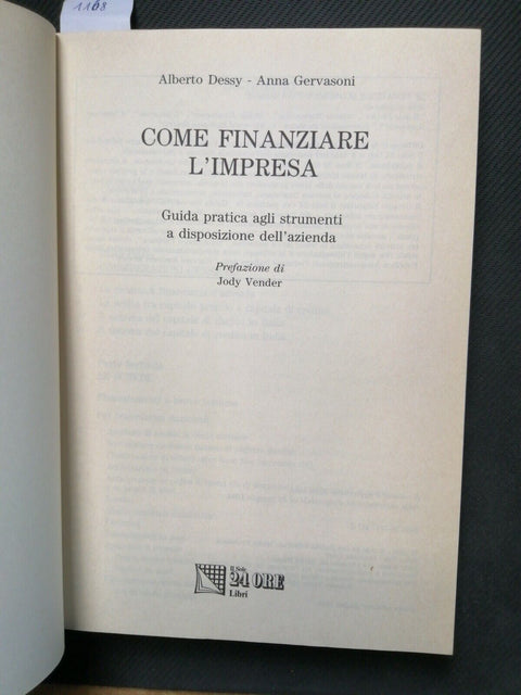 COME FINANZIARE L'IMPRESA - Dessy, Gervasoni - IL SOLE 24 ORE - 1994 - (11