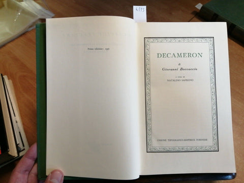 BOCCACCIO VOL.1 - DECAMERON - UTET CLASSICI ITALIANI 1956 NATALINO SAPEGNO(