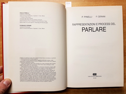 RAPPRESENTAZIONI E PROCESSI DEL PARLARE - Pinelli Ceriani 1992 AMBROSIANA (